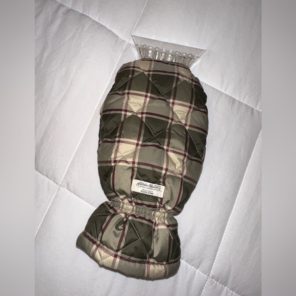 Eddie Bauer Plaid Goose Down Car Winter Ice Scraper Mitten - Picture 1 of 4